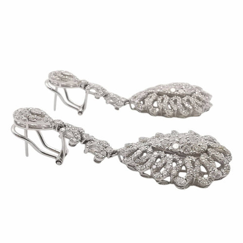 Boucles d'oreilles Boucles d'oreilles or blanc & diamants 58 Facettes