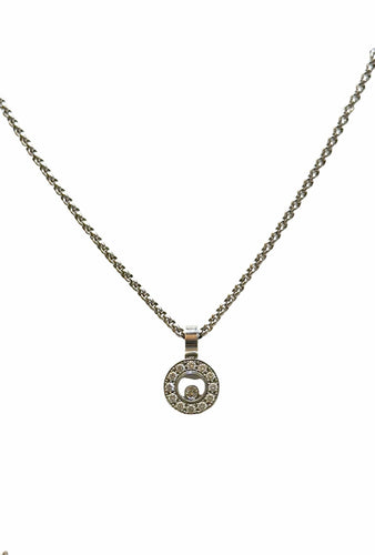 Collier Collier Chopard Happy Diamonds en or blanc 18 carats 58 Facettes