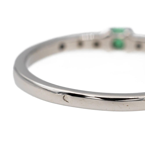 Bague 53 Bague Or blanc Emeraude, Diamant 58 Facettes 2898446CN