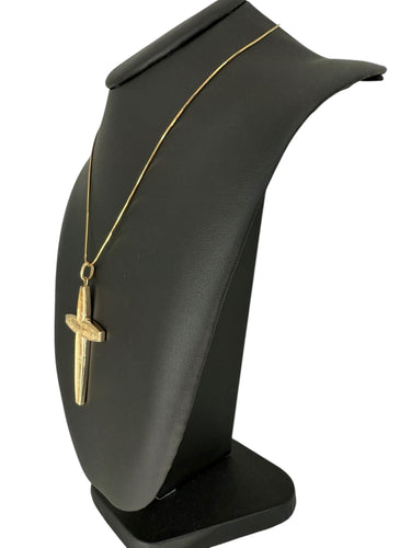 Vintage italijanski krst privjesak od žutog zlata, sa motivom zvezda 