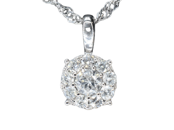 White gold pendant with diamonds 58 Facettes 2074
