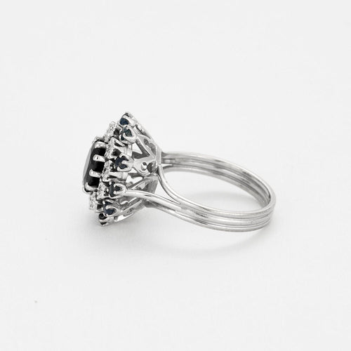 Bague Bague Marguerite en Or blanc 18k Saphir 58 Facettes NAR0342