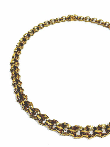 Collier Collier à maillons entrelacés en or rose 18 carats 58 Facettes