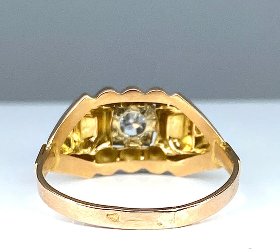 Bague 54 Bague en or jaune et diamants 58 Facettes AB311