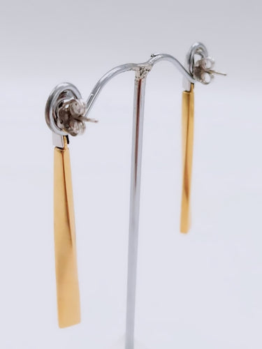 Pendants d’oreilles or jaune, or blanc & diamants 58 Facettes