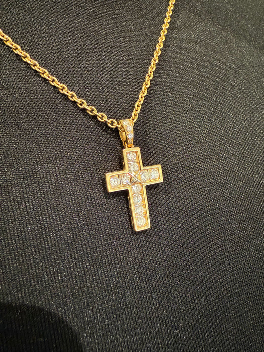 Pendentif Cartier - Pendentif Croix avec diamants 58 Facettes 1.0000392/1