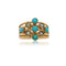 Bague 56 Bague Ancienne Or Rose 18 carats Turquoises et perles 58 Facettes BAF270