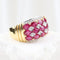 Bague Bague en or jaune 18 carats sertie de rubis ovales et de diamants 58 Facettes 132984
