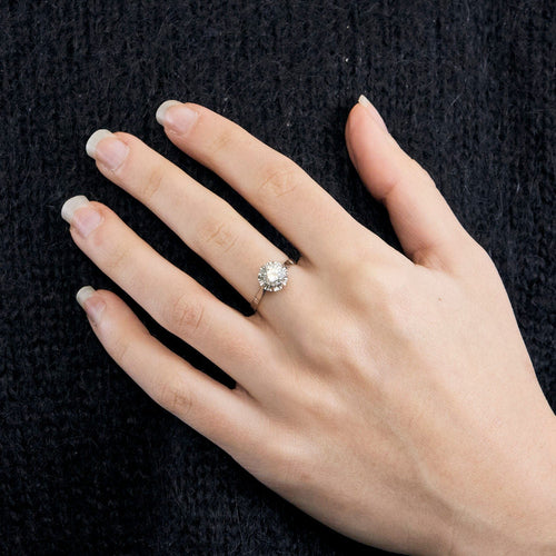 单钻戒 白金和钻石