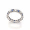 Bague 50 Alliance américaine Or blanc Diamants et Saphirs 58 Facettes