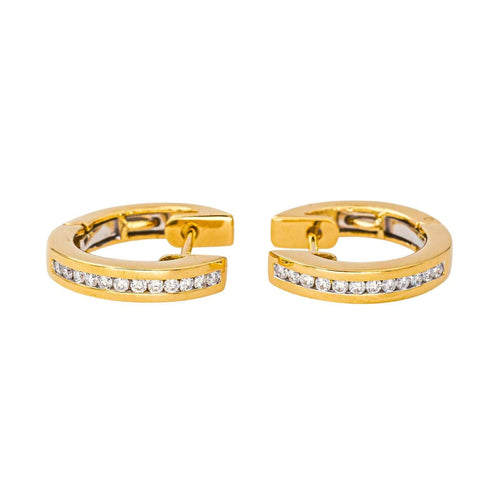 Boucles d'oreilles Boucles d'oreilles Créoles Or jaune Diamant 58 Facettes 4402305CN