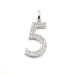 Pendentif Pendentif "5" or blanc serti de diamants 58 Facettes