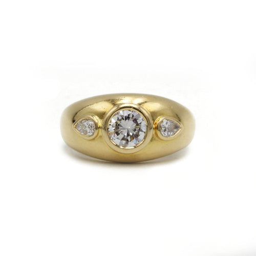 Bague 57 Bague Jonc - Or jaune & Diamants 58 Facettes 250395R