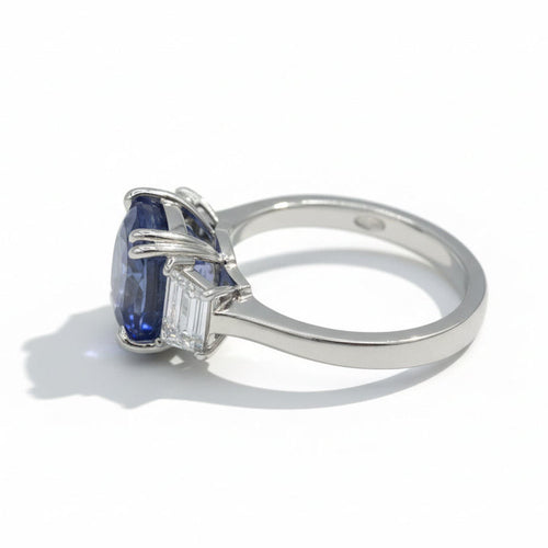 Prsten z bílého zlata - Cejlonský safír 5,60 karátu 