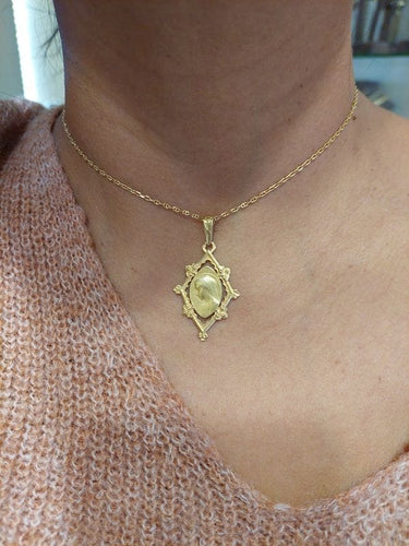 Pendentif Médaille vierge art-déco 58 Facettes 084981