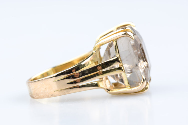 Bague 56 Bague en or jaune sertie d’un quartz fumé 58 Facettes BG41700146-107