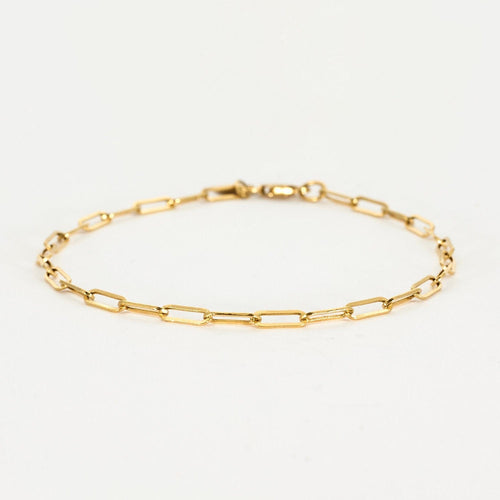 Bracelet Gourmette maille forçat en or jaune 58 Facettes LP788