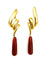 Boucles d'oreilles Boucles d'oreilles en or jaune 18K et cornaline 58 Facettes