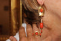 Bague Boucles d'oreilles et bague en or jaune corail antique 58 Facettes 7694