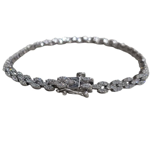 Bracelet Bracelet en or blanc 18k et diamants 58 Facettes P19