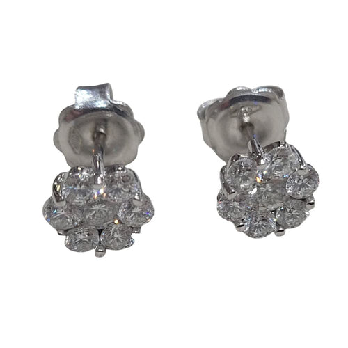 Boucles d'oreilles Pendientes de diamants en or blanc 18k 58 Facettes PE623