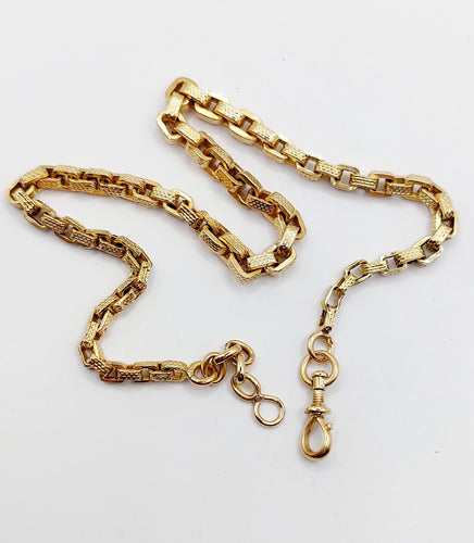 Montre Chaîne giletière de montre or jaune et fermoir mousqueton (circa 1900) 58 Facettes A05151