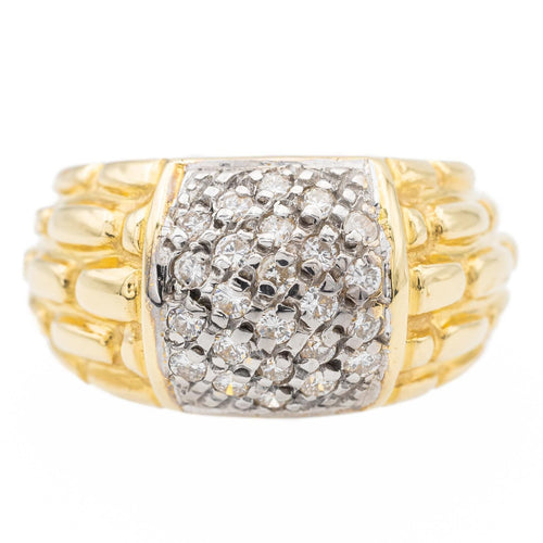 48 Bague Jonc Or jaune, Or blanc Diamant 58 Facettes 1649333CN