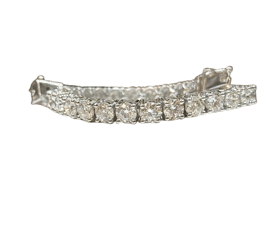 Bracelet Rivière de diamants exceptionnelles , or blanc 18 carats 58 Facettes