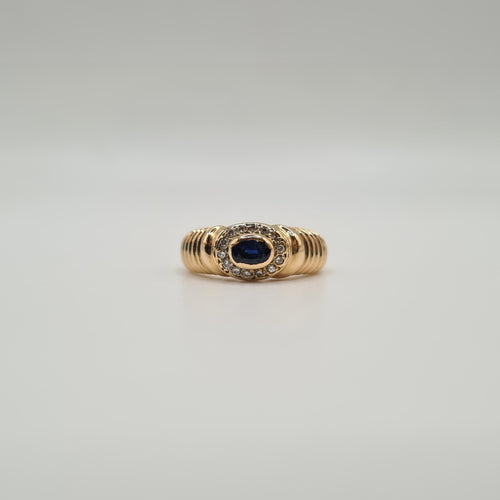 Bague 56 Bague or rose saphir et diamants 58 Facettes