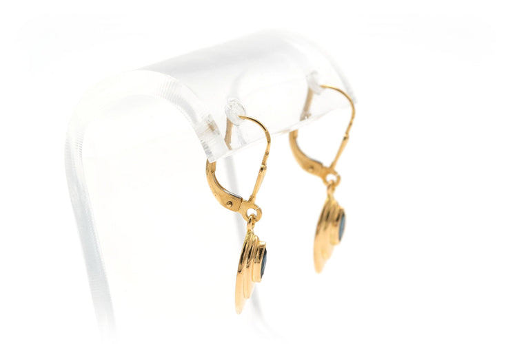Boucles d'oreilles Boucles d'oreilles 1970 en or jaune serties de saphirs 58 Facettes B542