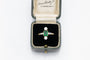 Antique gold and platinum ring, emerald and diamonds, 1910/1920