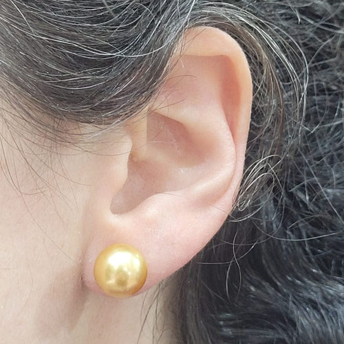 Boucles d'oreilles Boucles d’oreilles - Perles australiennes gold 10,5-11 mm 58 Facettes TA50