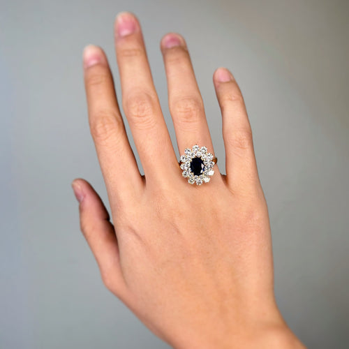 Bague 52 Bague Marguerite - Or jaune, Diamants & Saphir 58 Facettes 250371R