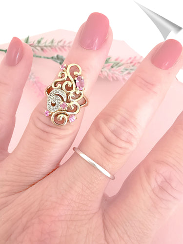 Bague 50 Bague Tourmalines roses Diamants Or 18 K 58 Facettes AA 1573