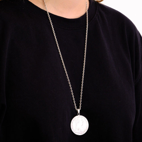 Collier Collier vintage argent pièce François-Joseph 58 Facettes