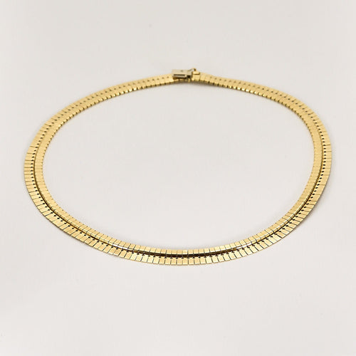 Collier Collier or jaune maille palmettes 58 Facettes PL06