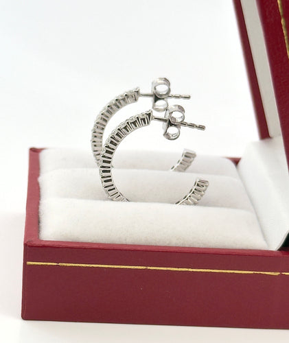 Boucles d'oreilles Boucles d’oreilles créole or blanc et diamants 58 Facettes