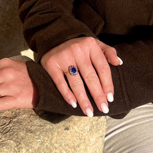 Bague 54 Bague Or, Saphir 2,5 Cts et Diamants - Belle Époque 58 Facettes 501