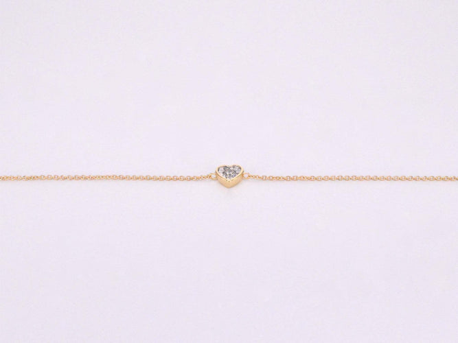 Bracelet Bracelet en or avec cœur en diamant 0,10 carat 58 Facettes 2233