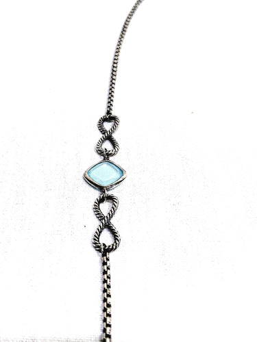 Collier David Yurman - Sautoir en argent et calcédoines 58 Facettes