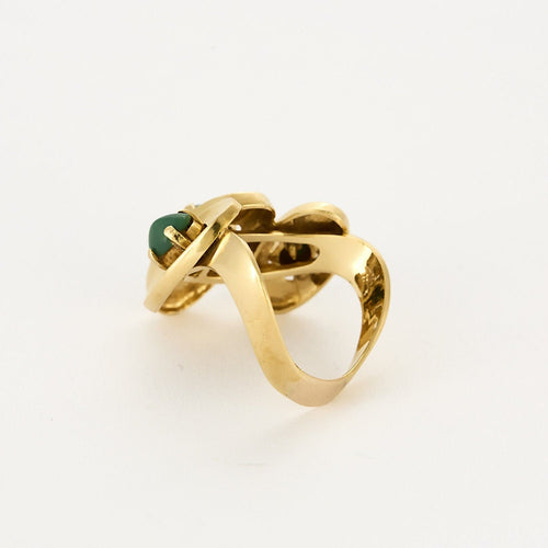 Bague 58 Bague en Or jaune  et pierres vertes 58 Facettes SBR17582