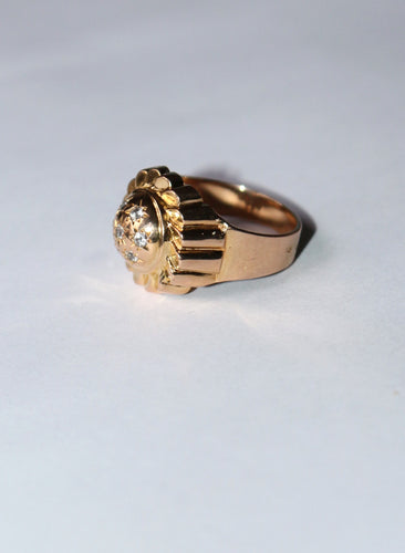 Bague 55 Bague dôme rétro or jaune 58 Facettes 575