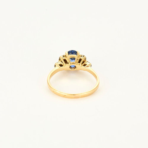 Bague 56.5 Bague or jaune, saphir et diamants 58 Facettes SMA0109