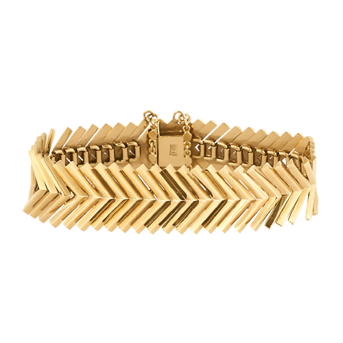 Bracelet Bracelet en or jaune à motif de chevrons 58 Facettes SAP0392