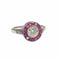 Bague Bague or blanc rubis diamants 58 Facettes Q137B (951)