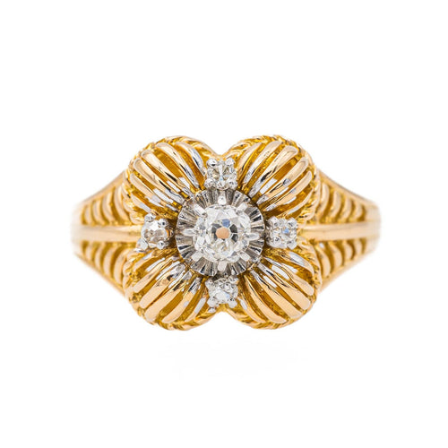 Bague 56 Bague Fleur Or jaune, Platine Diamant 58 Facettes 3241053CN