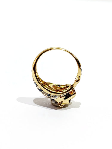 Bague 45 Bague Guépard diamants et saphirs 58 Facettes