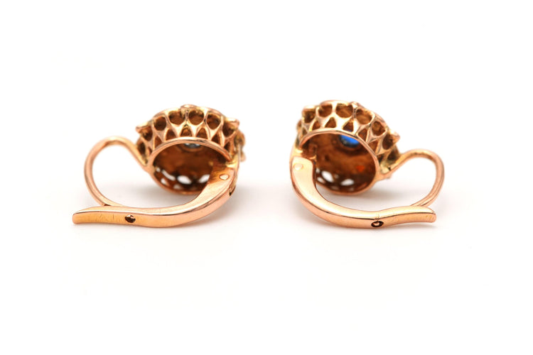 Boucles d'oreilles Boucles d'oreilles Art Déco en or jaune serties de saphirs et de perles 58 Facettes B580