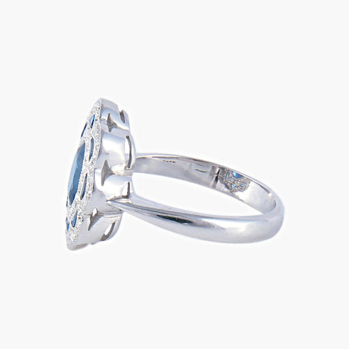 Bague 54 Bague style Art Déco Saphirs Diamants 58 Facettes AB7