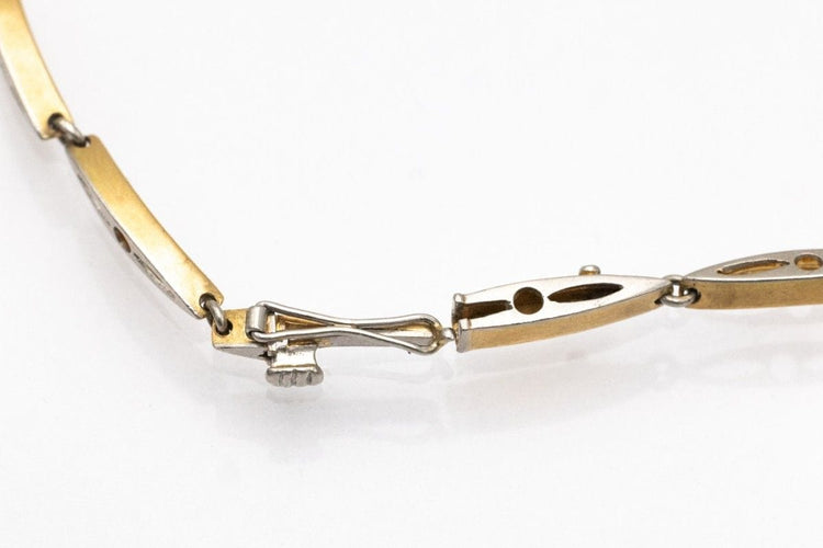 Bracelet Bracelet en or jaune et platine avec diamants du début du XXe siècle 58 Facettes 10584